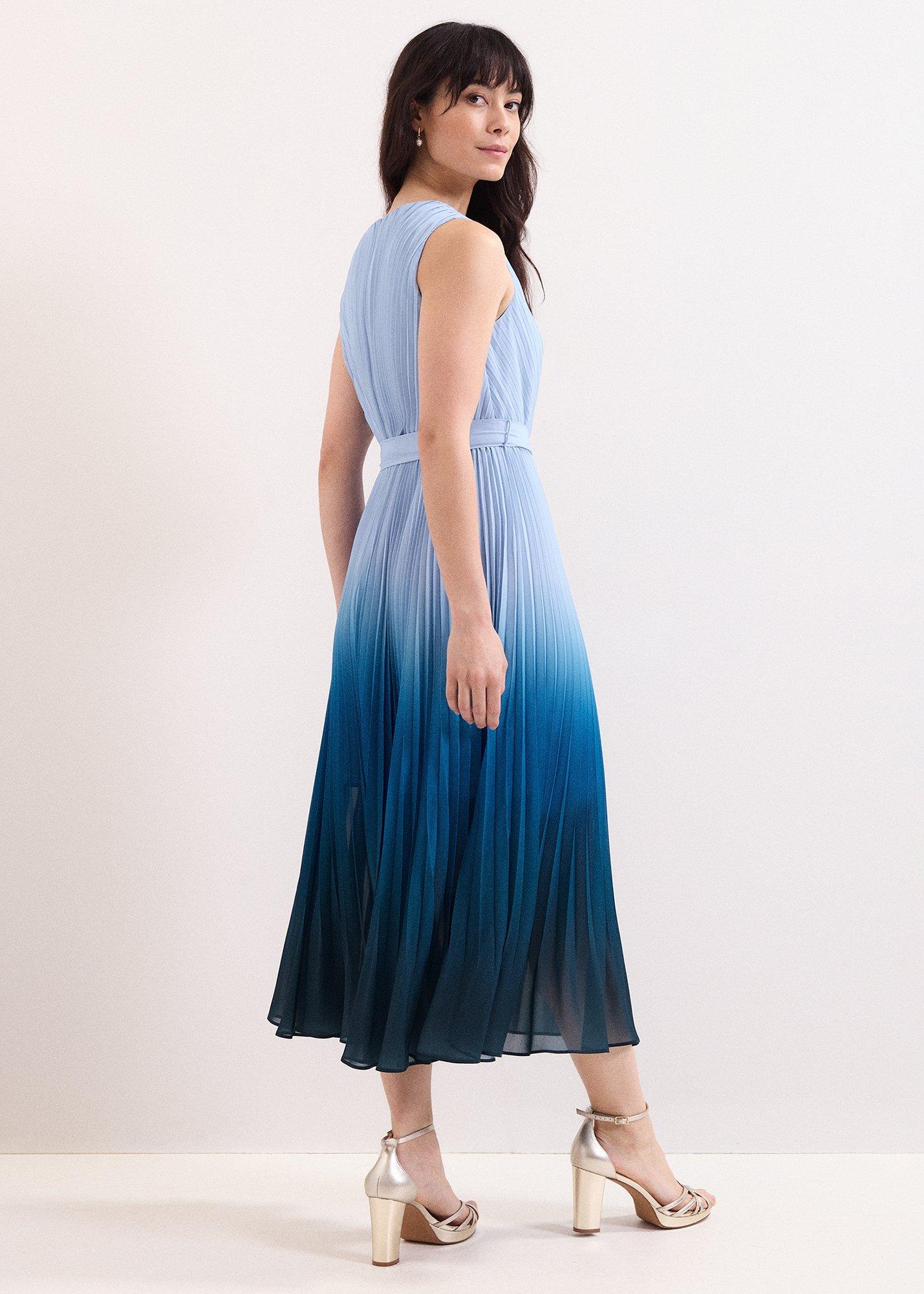 Petite Mira Blue Ombre Sleeveless Dress