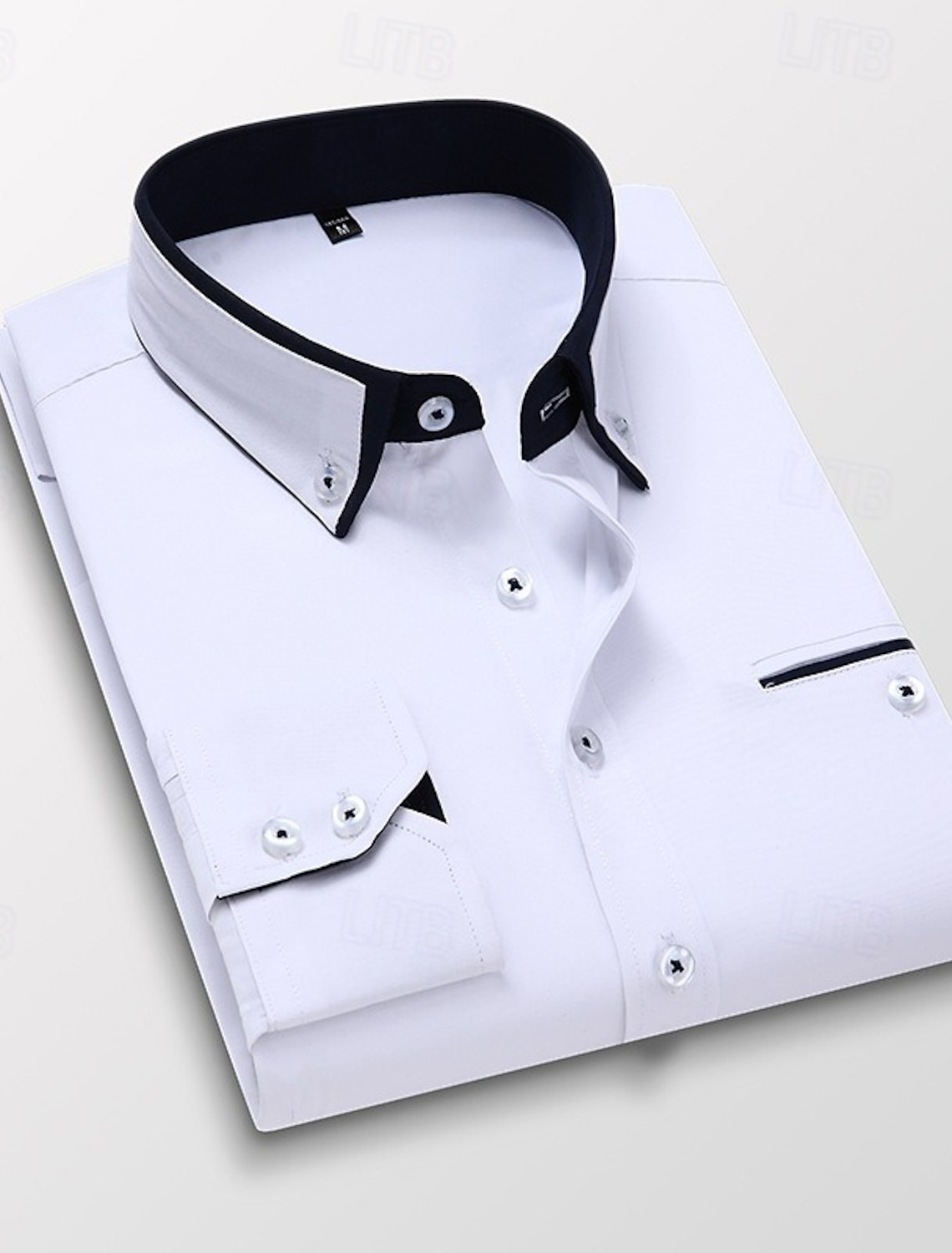 Men's Dress Shirt Button Down Collared Non Iron Plain Wedding Work