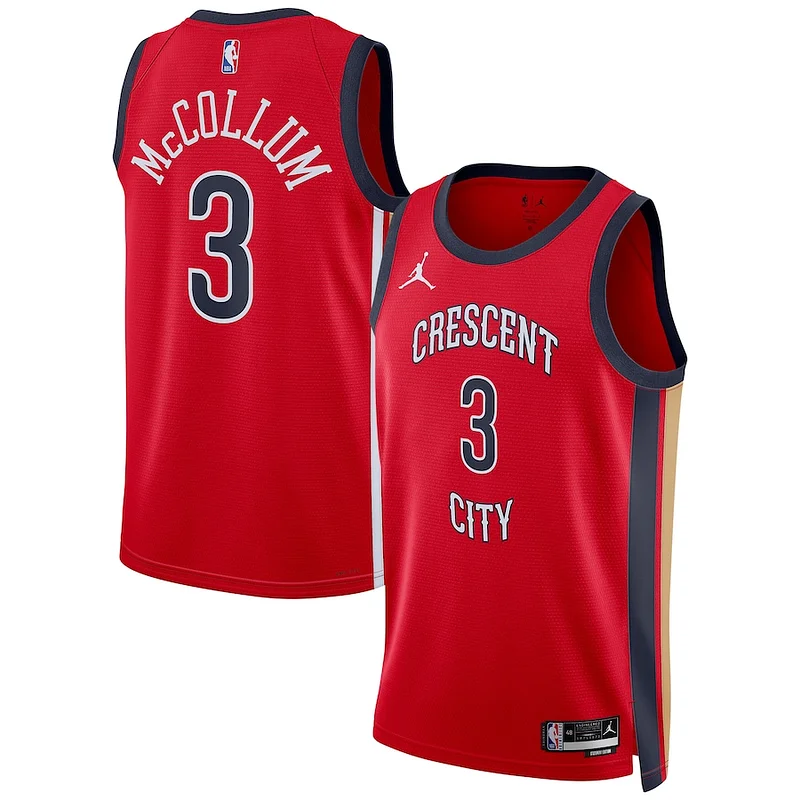 CJ McCollum NOP Swingman Jersey - premium fashionable - Red basketball