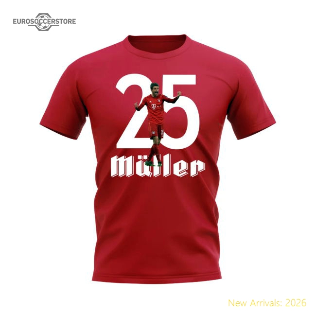 Top-grade Thomas Muller 25 Bayern Munich T-shirt (red) - Concept Creation
