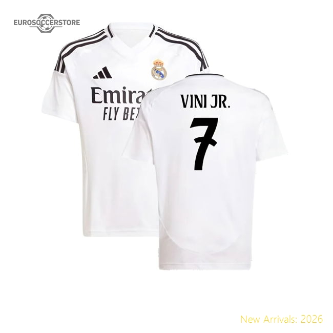 Real Madrid 2024-25 Home Fan Version For Kids Jr. Game Day Jersey