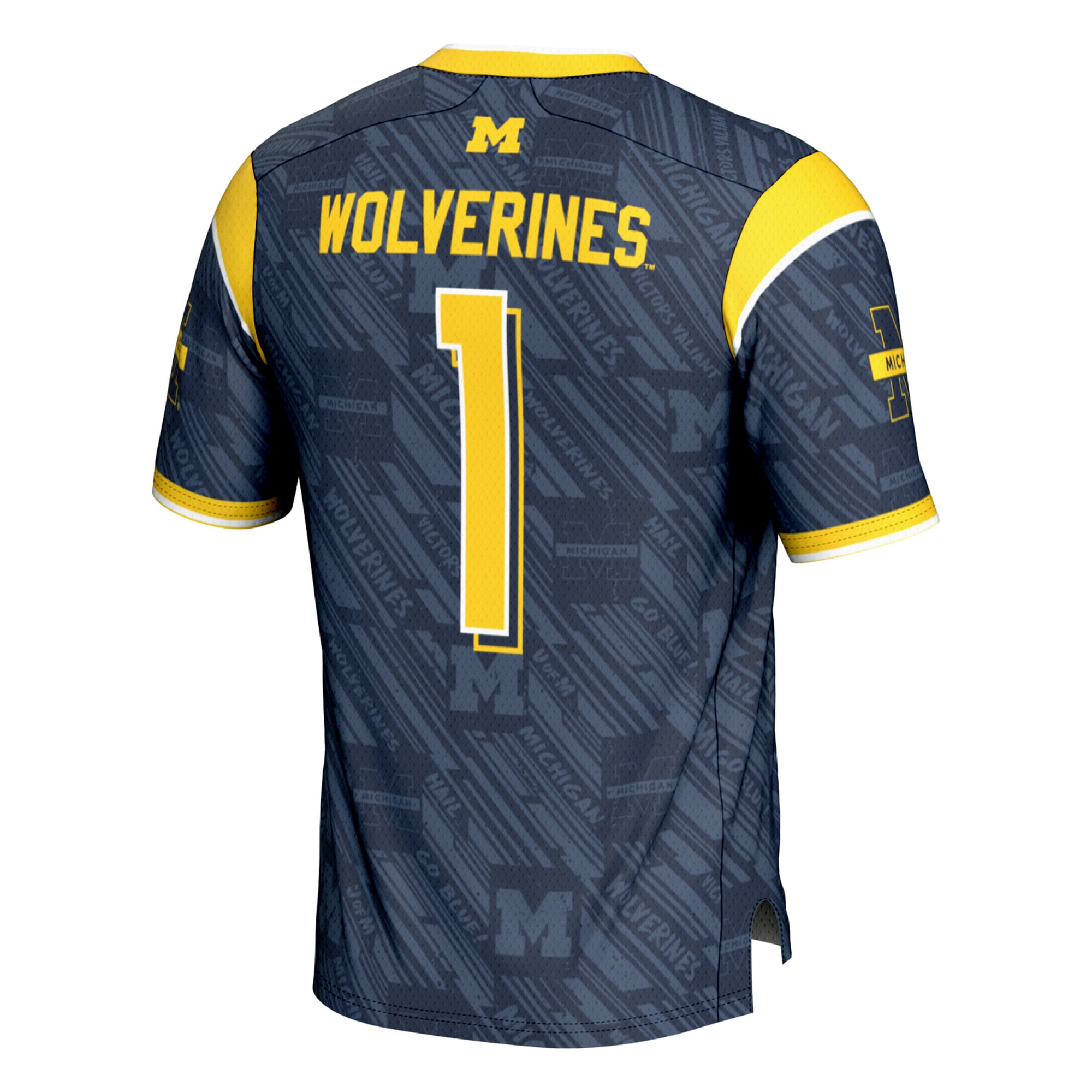 Michigan Wolverines #1 GameDay Greats Navy Highlight Print Football Fashion 2026/2027 Football Jersey