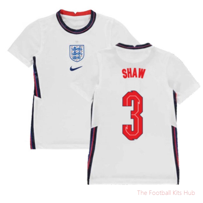 2020-2021 England Home Nike Football Shirt (Kids) (Shaw 3)
