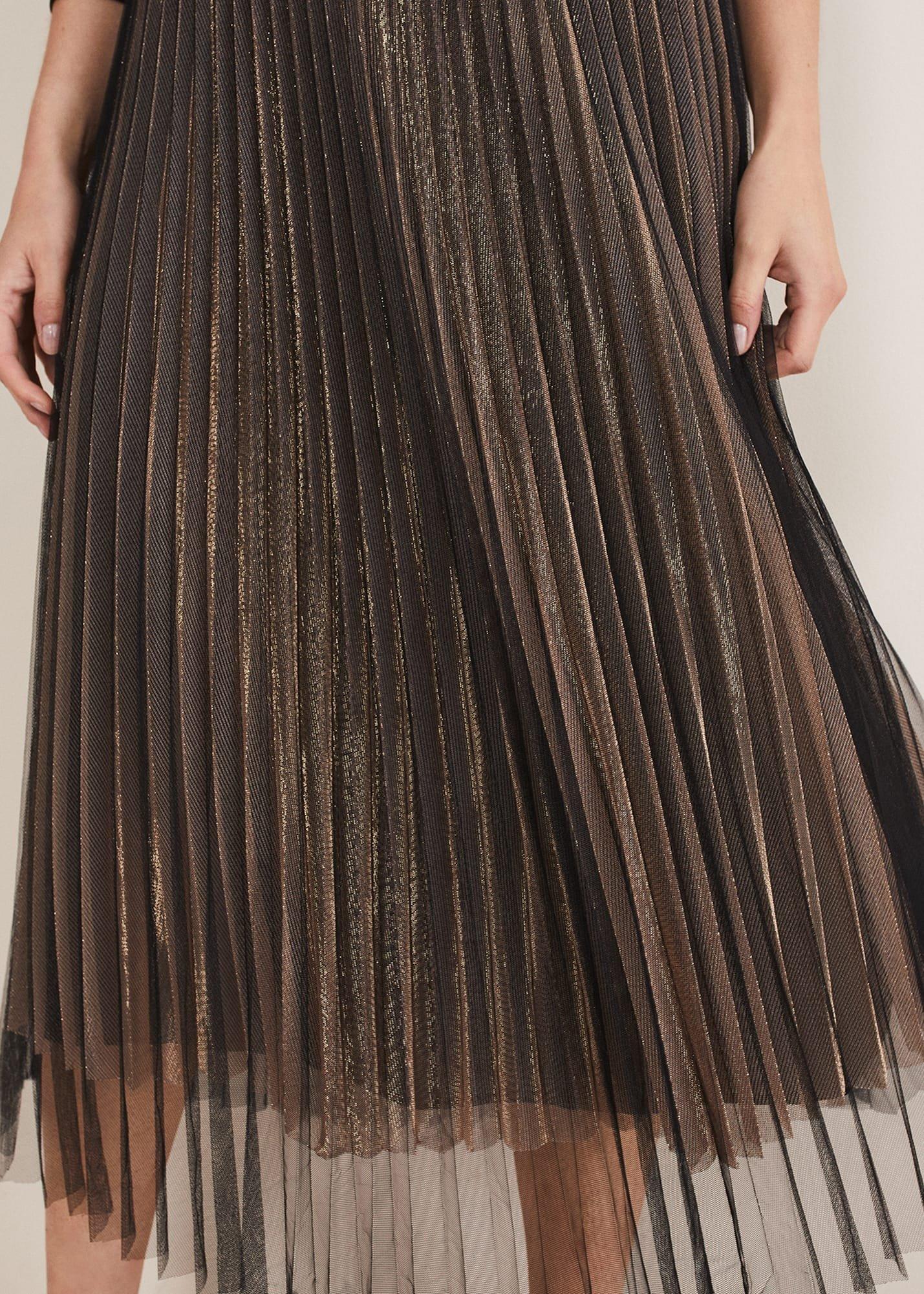 Rayen Pleated Mesh Skirt Dress