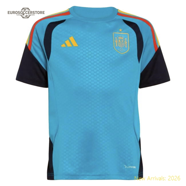 2025-2025 Spain Training Jersey (Bold Aqua) - Kids (David Villa 7)