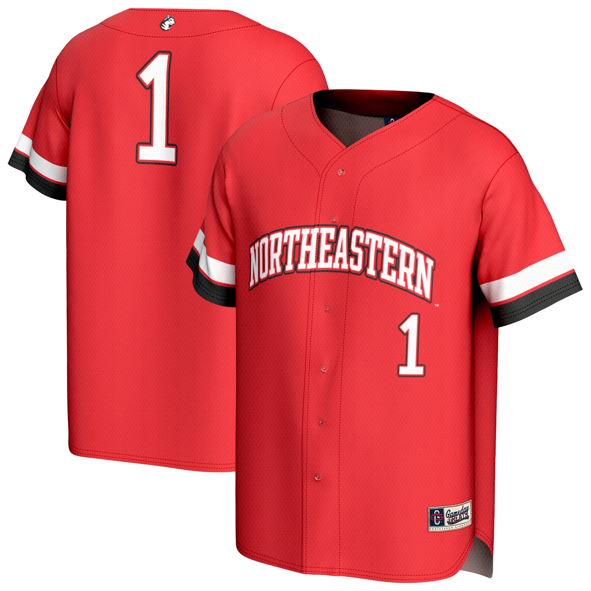 [NJP] Northeastern Huskies GameDay Greats Youth Lightweight Collegiate Baseball Fashion Jersey - Red