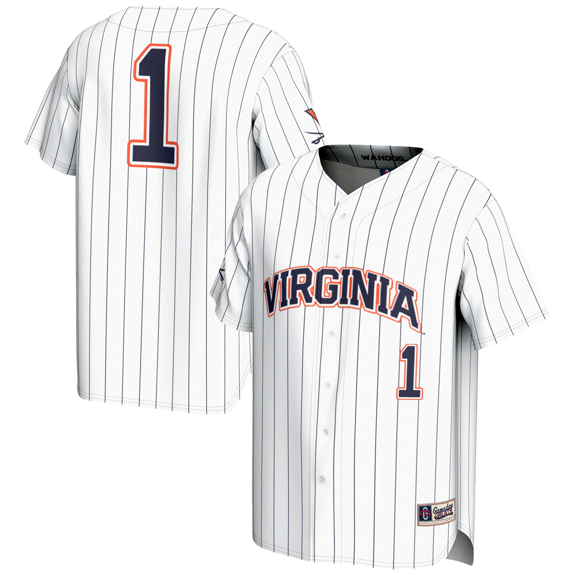 [NJP] Virginia Cavaliers GameDay Greats Lightweight Baseball Jersey - White