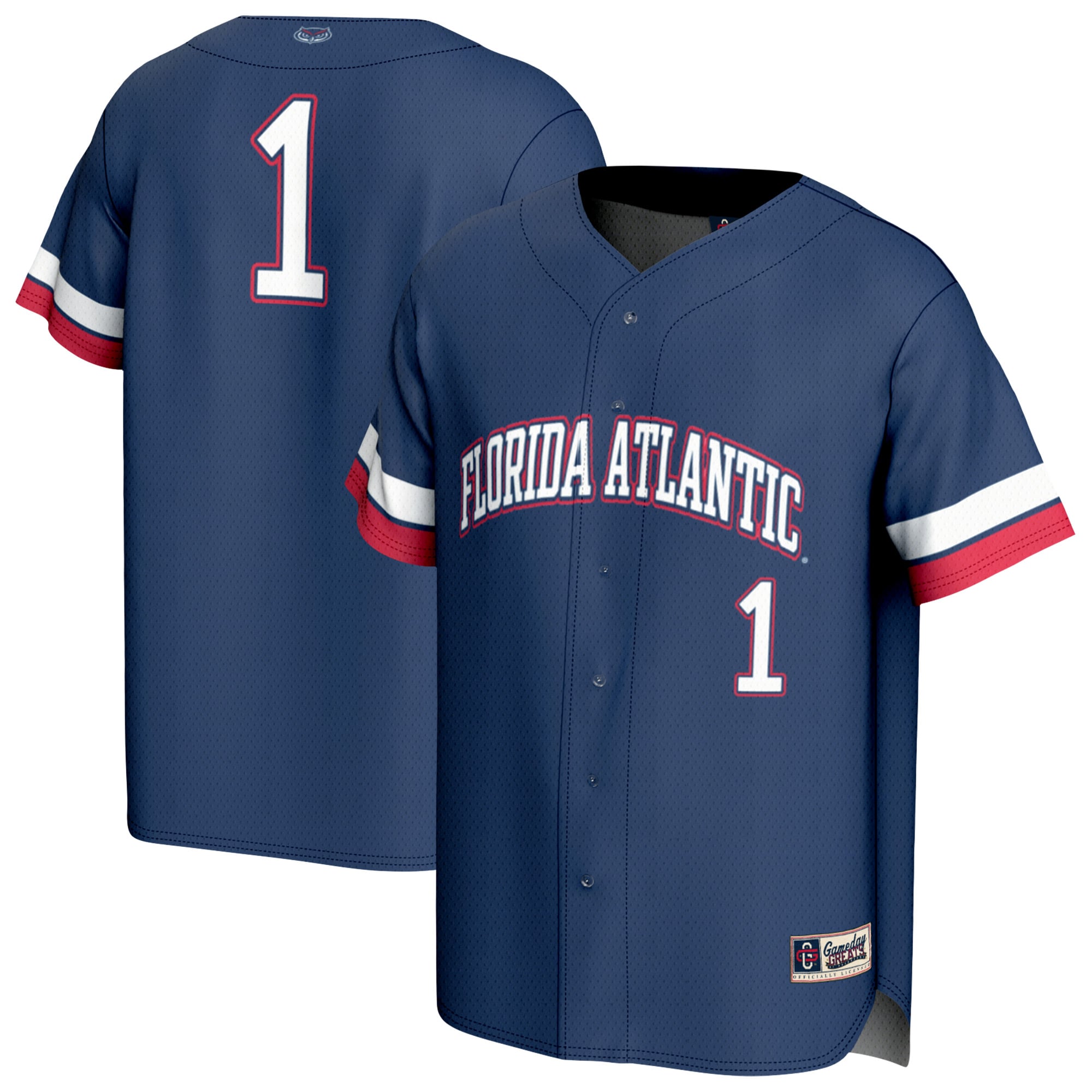 #1 Florida Atlantic Owls GameDay Greats Unisex Collegiate Baseball Fashion Jersey - Navy