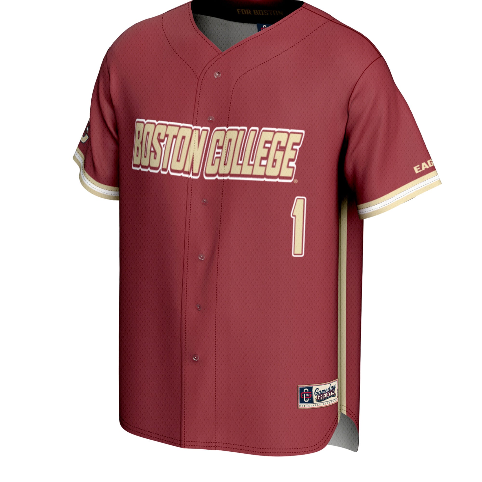 [DDG] Boston College Eagles GameDay Greats Youth Lightweight Baseball Fashion Jersey - Maroon