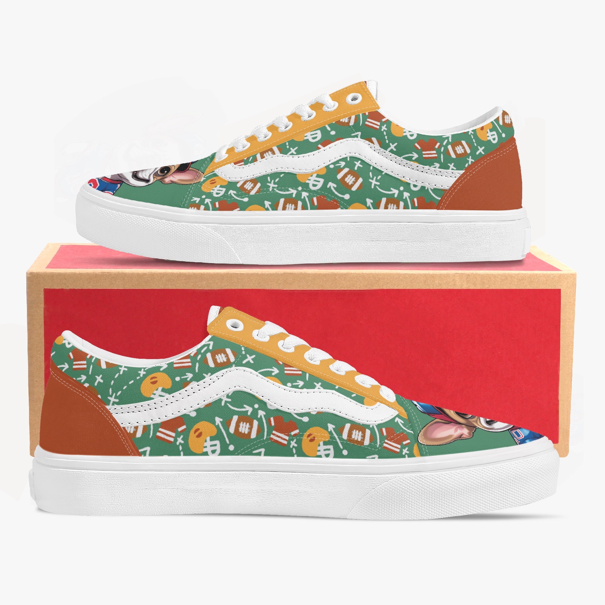 Trendy Low-top Canvas Sneakers For Frenchie Fans | Durable Build