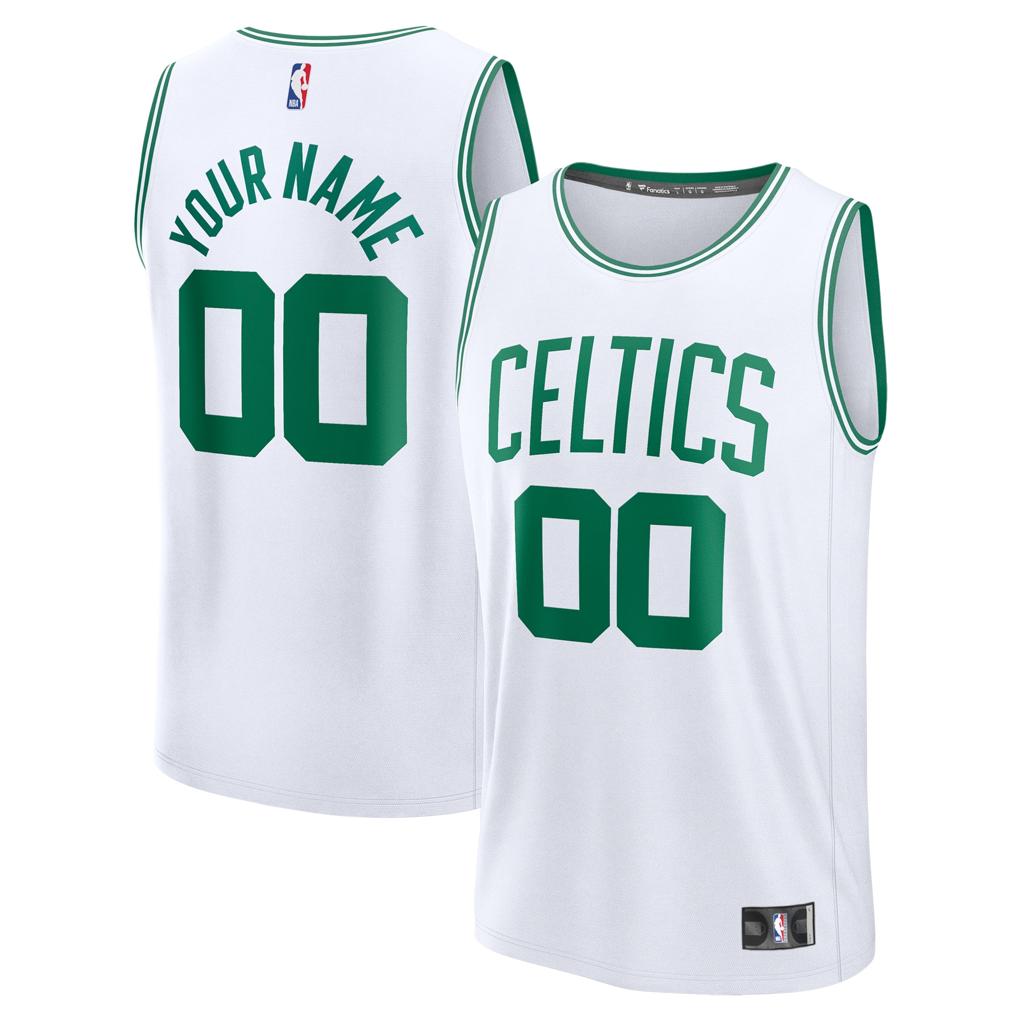 [LK] Boston Celtics Youth Fast Break Custom Replica Jersey - White - Association Edition
