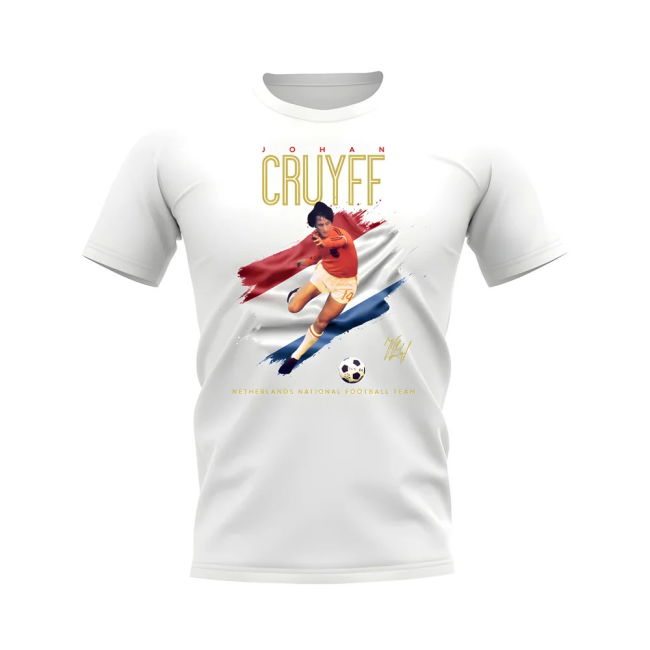 Johann Cruyff Holland Image T-Shirt (White) Oranje Premium