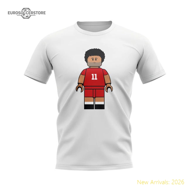 Mo Salah Liverpool Brick Footballer T-Shirt (White)