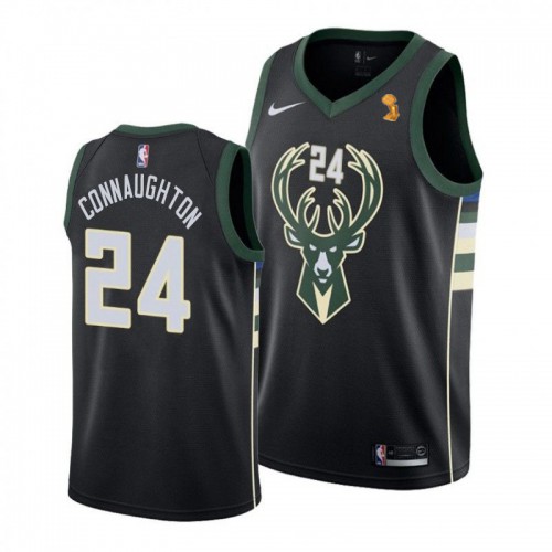 Premium MIL #24 Pat Connaughton 2021 Finals NBA Swingman Jersey Black