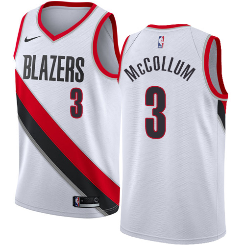 Nike Portland Trail Blazers #3 C.J. McCollum White Youth NBA Swingman Association Edition Jersey Youth