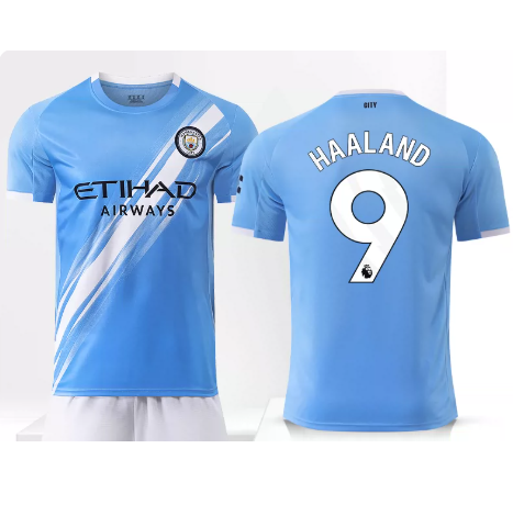 [HP] 25/26 Manchester City Gradient Blue Home Erling Haaland #9 New Season Premier League Fan Jersey