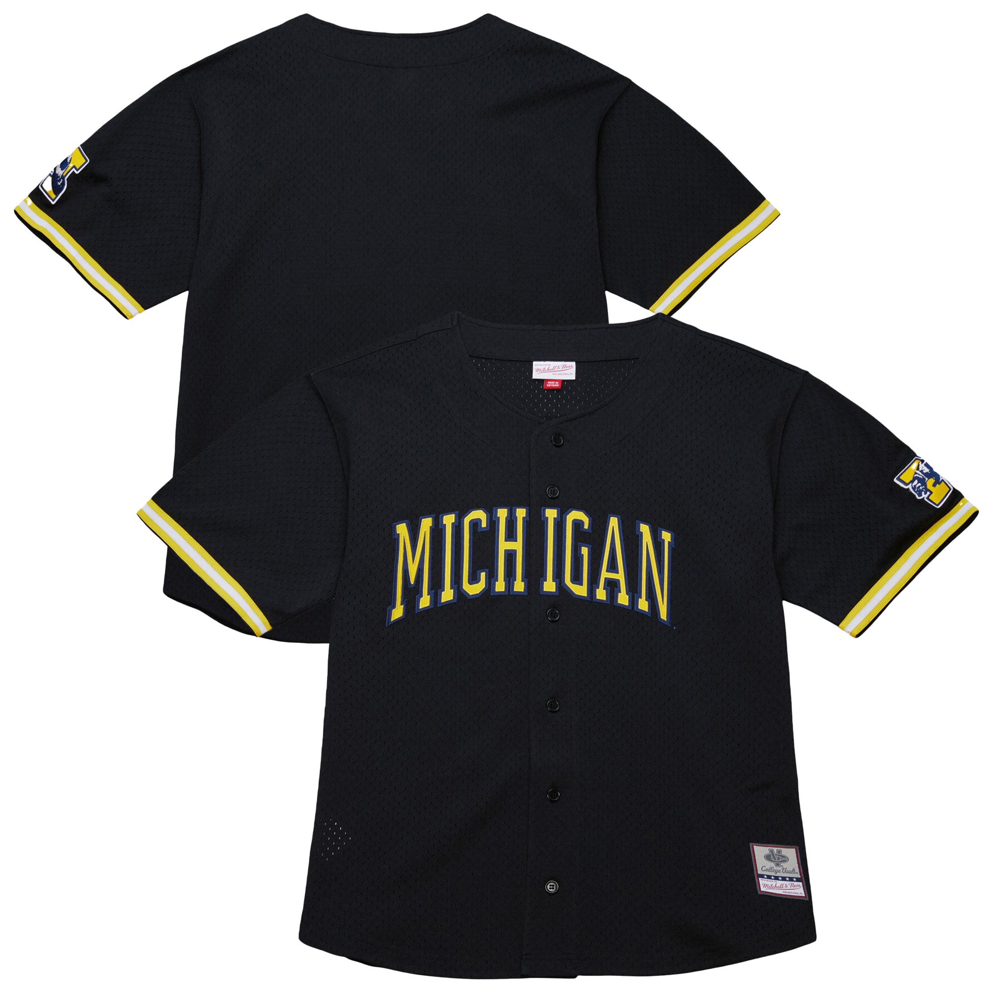 [DDG] Women's Michigan Wolverines On The Clock Full-Button Fashion Jersey - Black