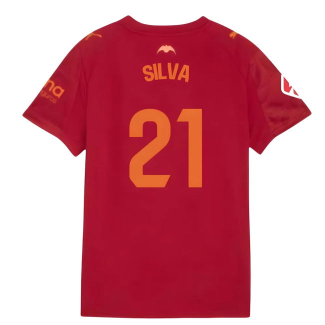 Camiseta Valencia 2025-2026 Visitante Hombres - Oficial Con Silva 21