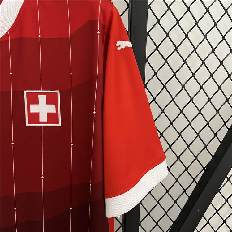 UEFA Euro 2024 SwitzerlandSuisse Home Red Soccer Jersey Football