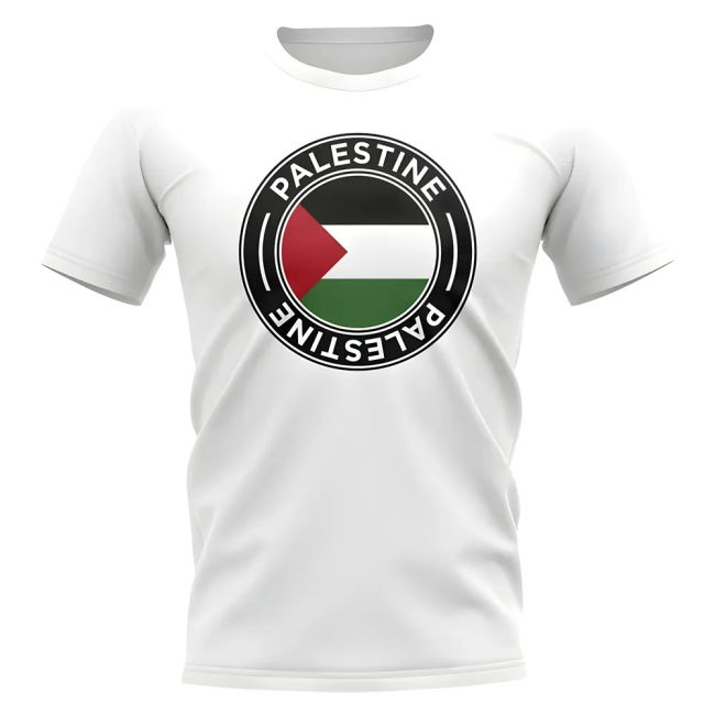 Elite Palestine Football Badge T-Shirt (White) Climate-Control