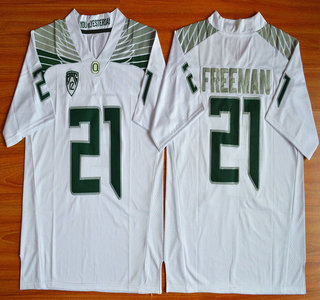 Men's None #21 Royce Freeman White 2024 comfortable authentic Jersey