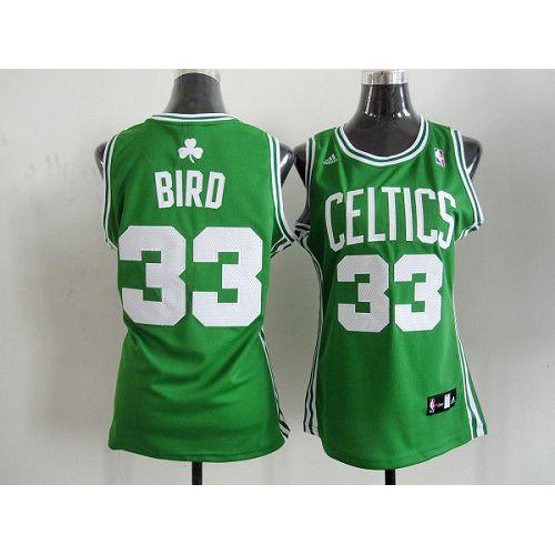 Boston Celtics #33 Larry Bird Green Road Womens Stitched NBA Jersey Womens