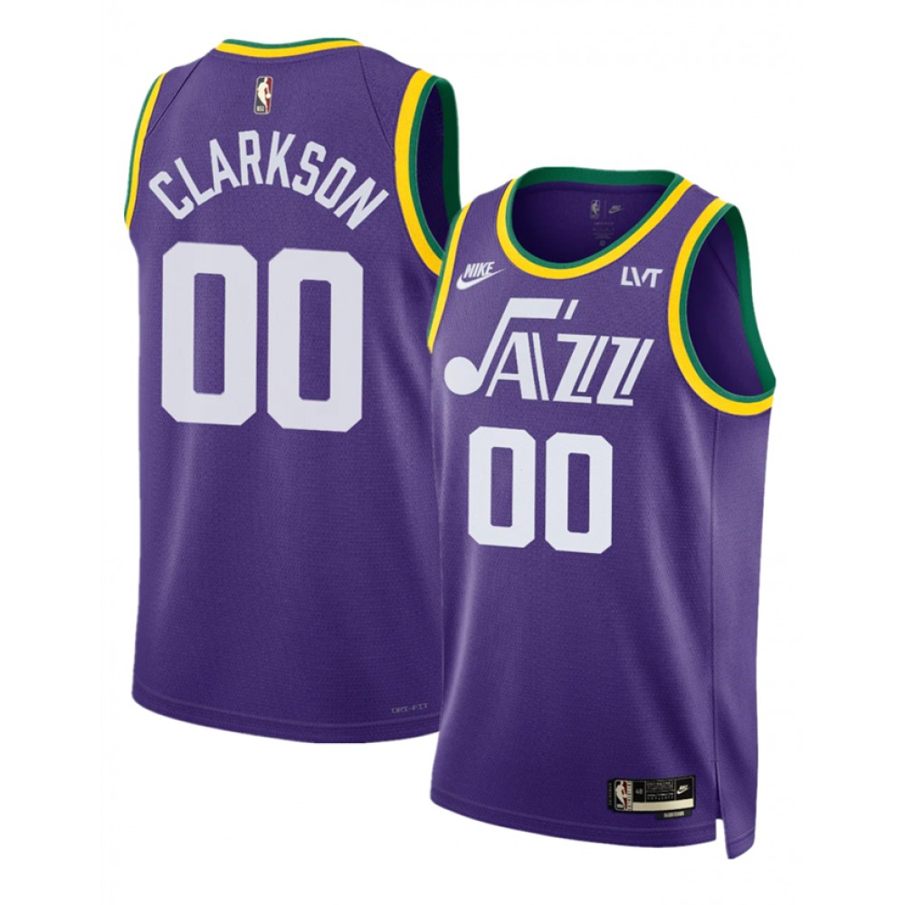 Performance Genuine Men's Jazz #00 Jordan Purple Basketball Jersey