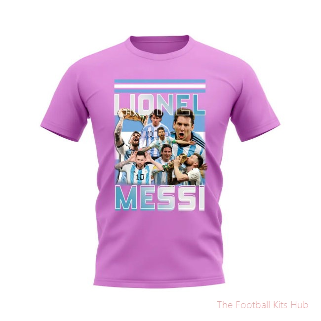 Lionel Messi Bootleg T-Shirt (Pink)