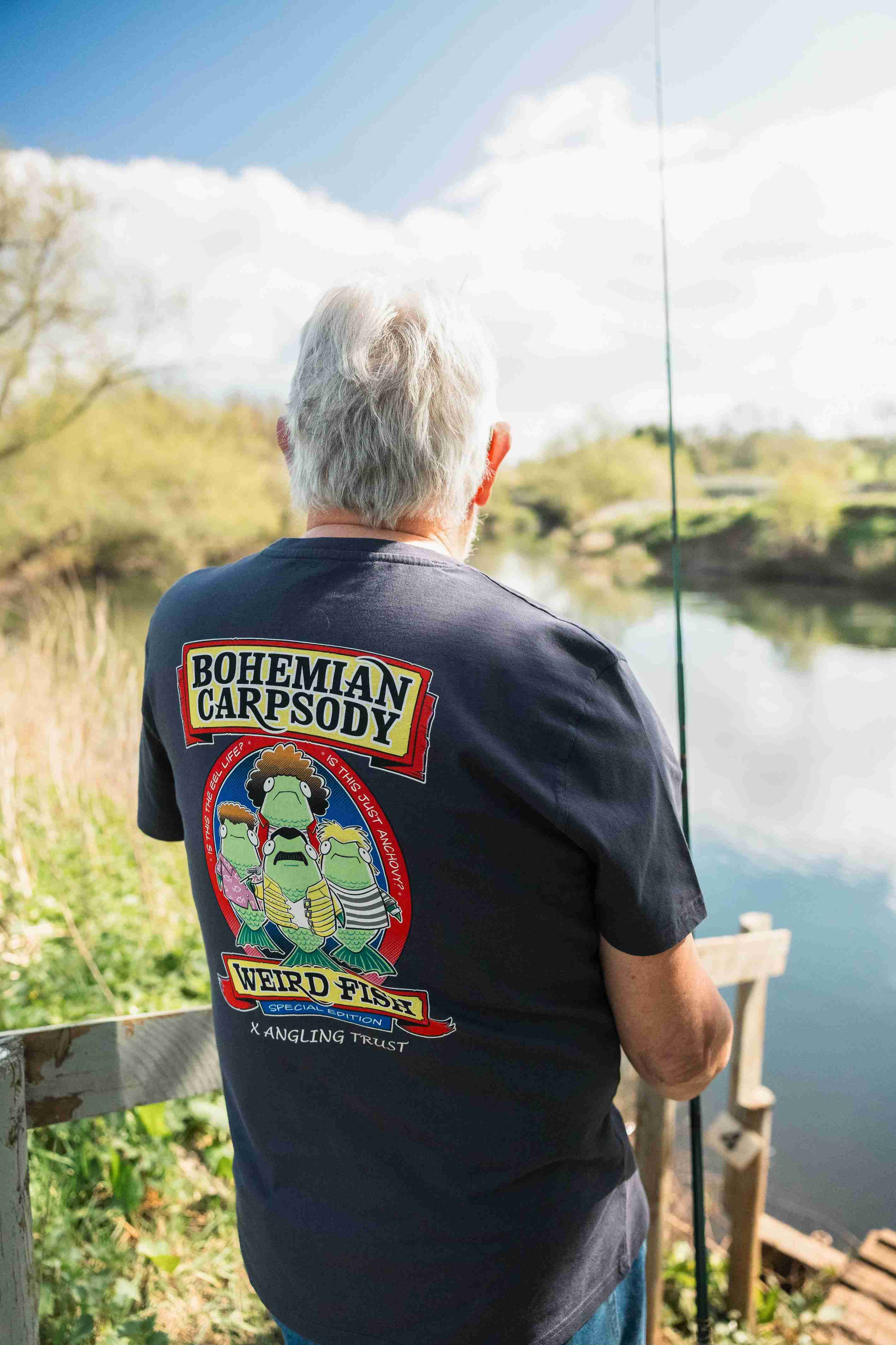 Bohemian Carpsody Back Print Angling Trust Artist T-Shirt Navy