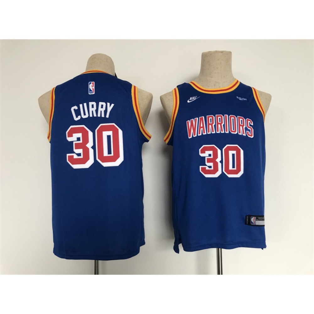 Premium Golden State Warriors Stephen Curry30 Blue Jersey - - NBA Collection