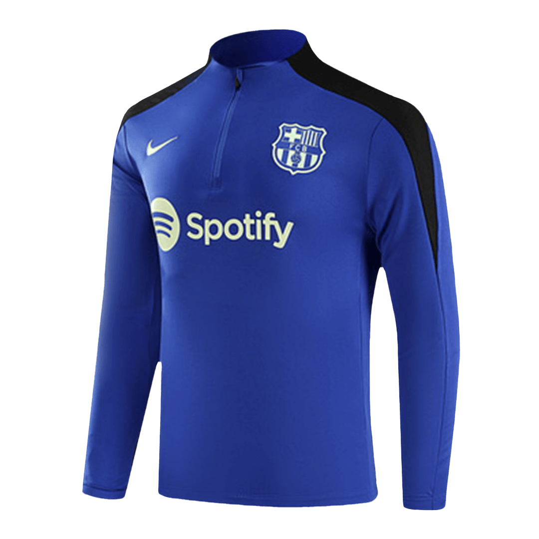 Barcelona Zipper Sweatshirt Kit(Top+Pants) 2024/25 Authentic Kit