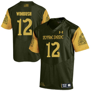 official Men's ND Irish Brandon Wimbush #12 Green 2024 Football Jersey