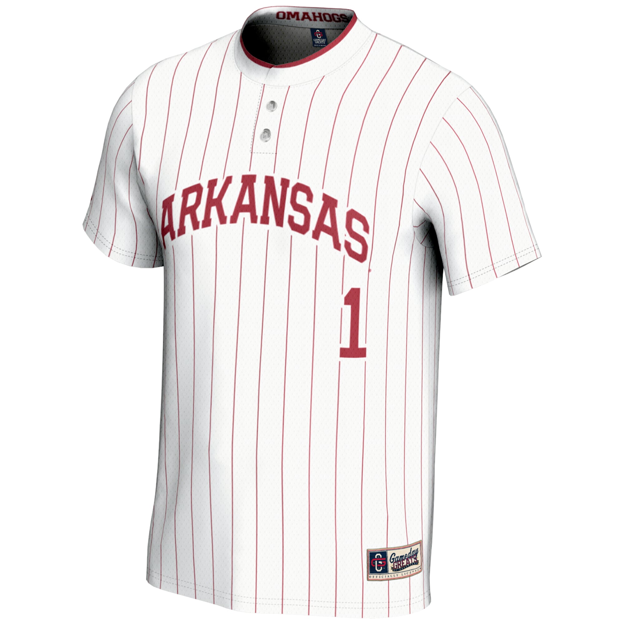 #1 Arkansas Razorbacks GameDay Greats Unisex Lightweight Softball Jersey - White