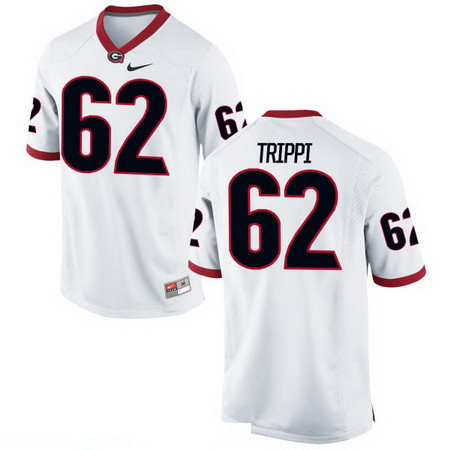 Men's Georgia Dawgs White 2016 home jersey Charley Trippi #62 match