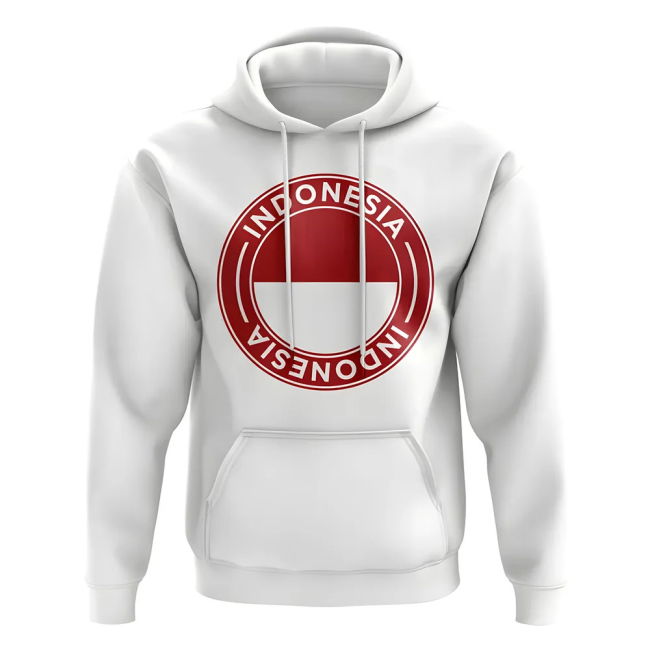Fan-Favorite Indonesia Football Badge Hoodie (White) Fan-Favorite