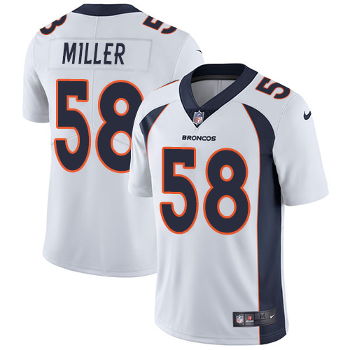 Authentic NFL W D B Broncos #58 Von Miller White Limited Jersey