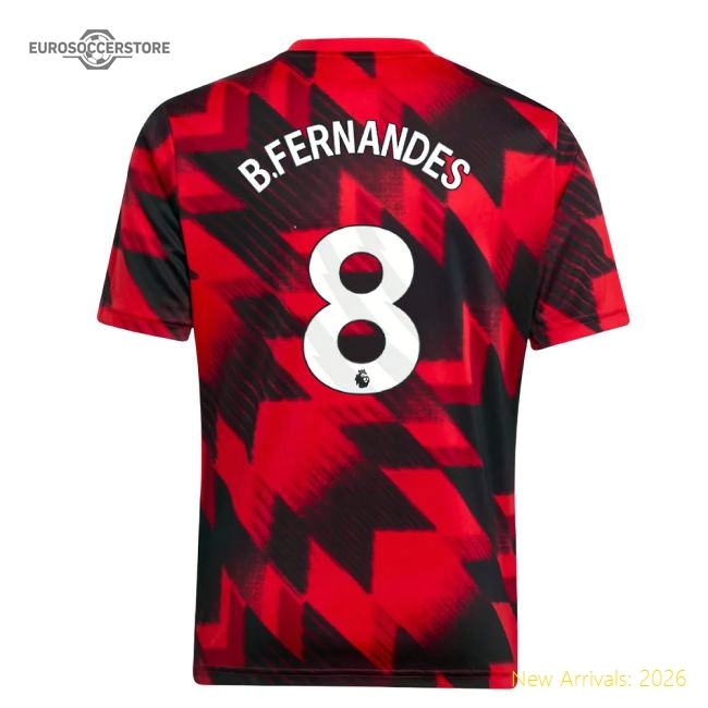 Authentic 2025-2026 Man Utd Pre-match Shirt (red) - Kids (b.fernandes