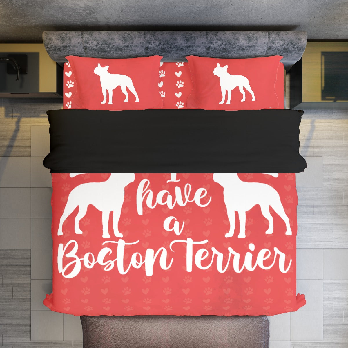 - Breed-specific Duvet Cover Set For Boston Terrier Lovers Summer Wear