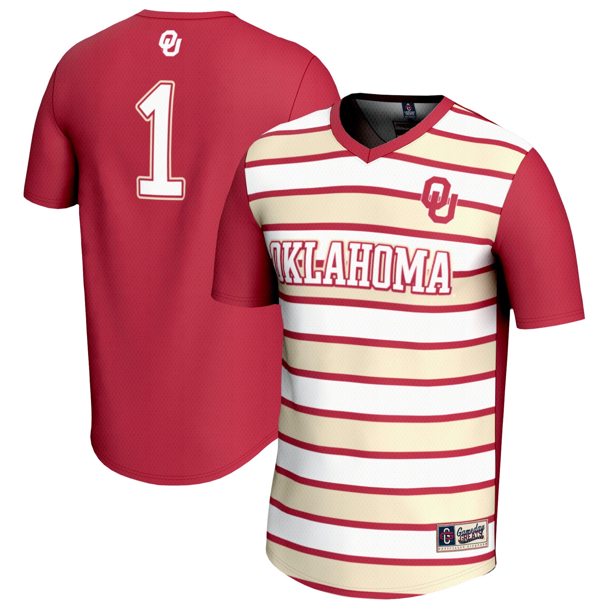 [NJP] Women's Oklahoma Sooners GameDay Greats Lightweight Soccer Fashion Jersey - Crimson