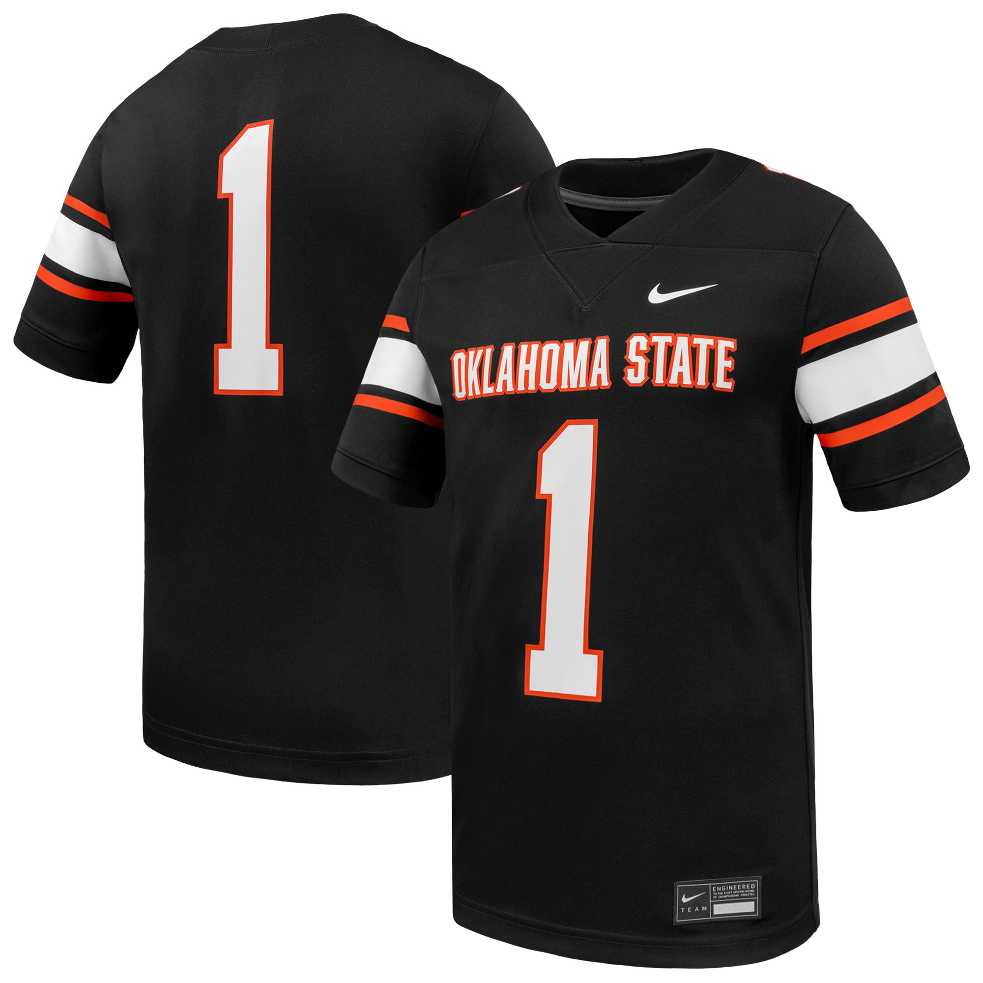 Men's #1 Black Oklahoma State Cowboys Game Football Jersey