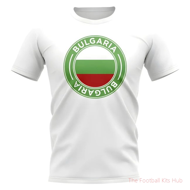 Bulgaria Football Badge T-Shirt (White)