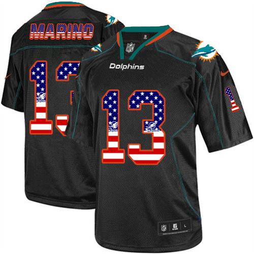 NFL Miami Dolphins #13 Dan Marino Black Elite Jersey - High Quality