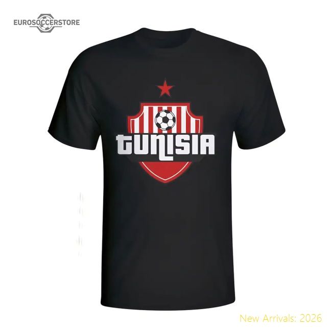 Tunisia Country Logo T-shirt (black) - Kids - World Cup Edition