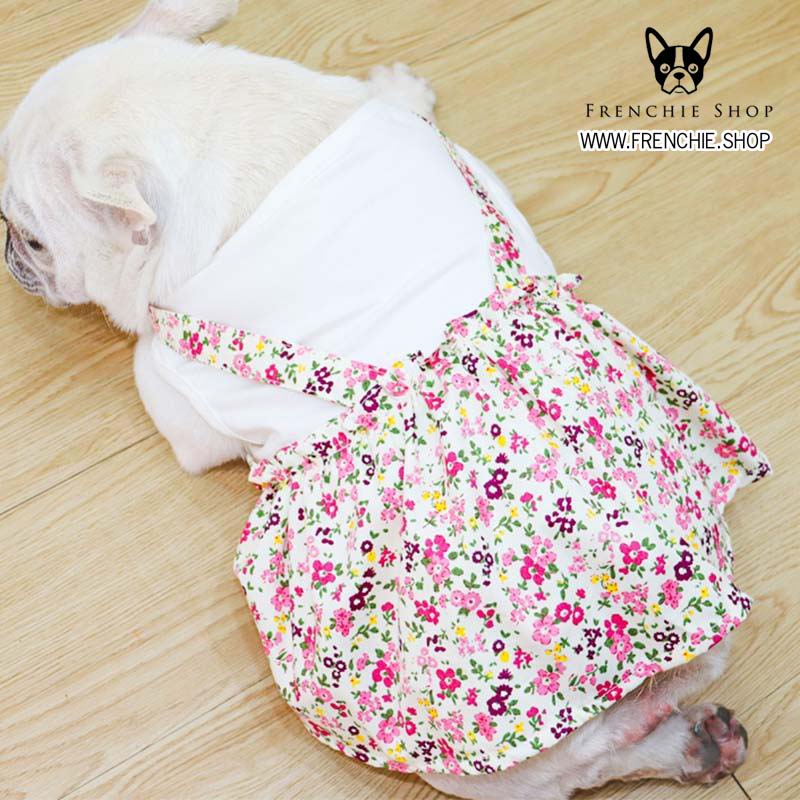 Frenchie-Fan Frenchie Summer Dress Floral Cotton (w305) for Street Style