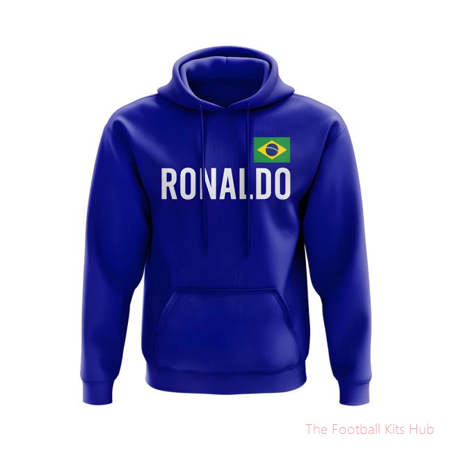 Men Ronaldo Brazil Name Hoody (Blue)