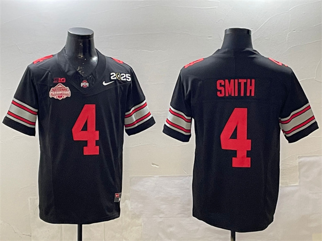 Men's OSU Buckeyes Black 2025 authentic Jeremiah Smith #4 breathable