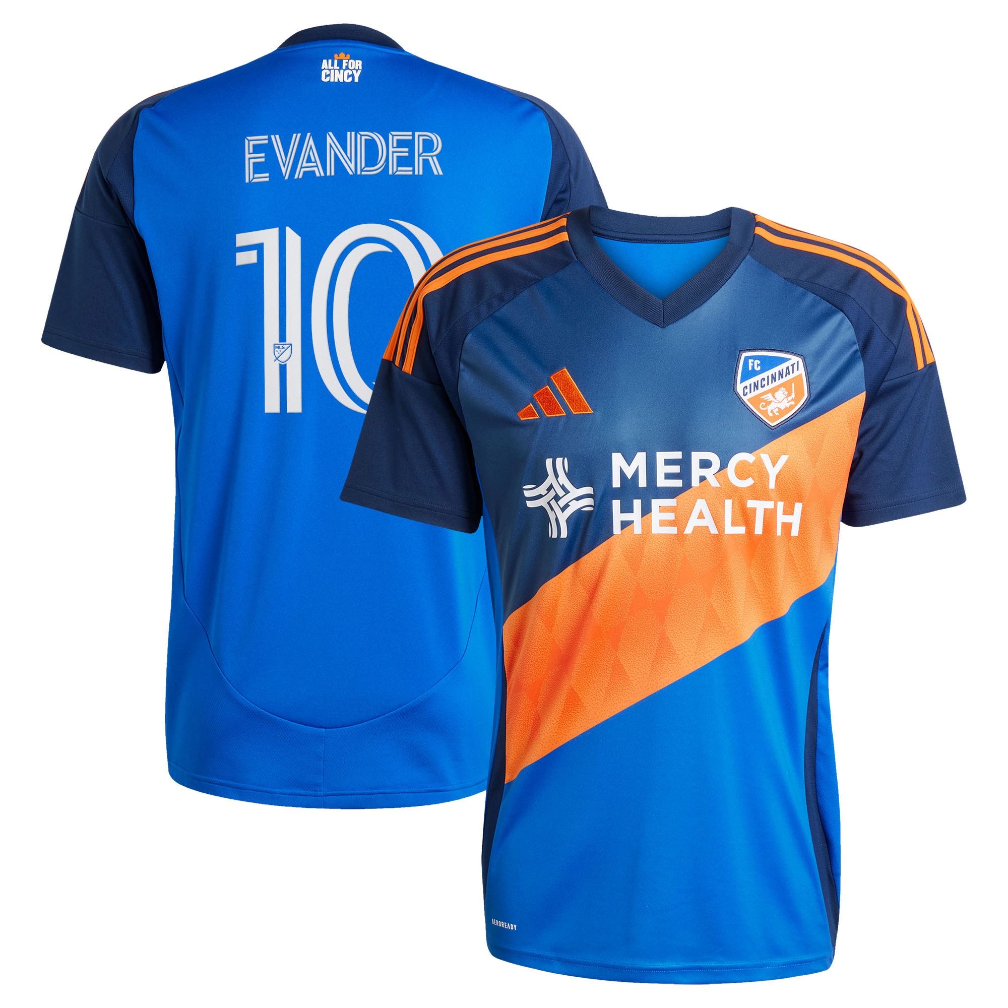 [LK] Youth Evander da Silva Ferreira FC Cincinnati 2025 Orange and Blue Legacy Kit Replica Jersey - Blue