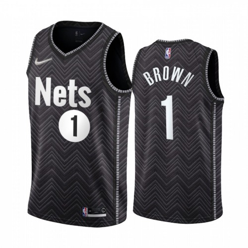 Brooklyn Brooklyn Nets #1 Bruce Brown Black Youth NBA Swingman 2020-21 Earned Edition Jersey Youth