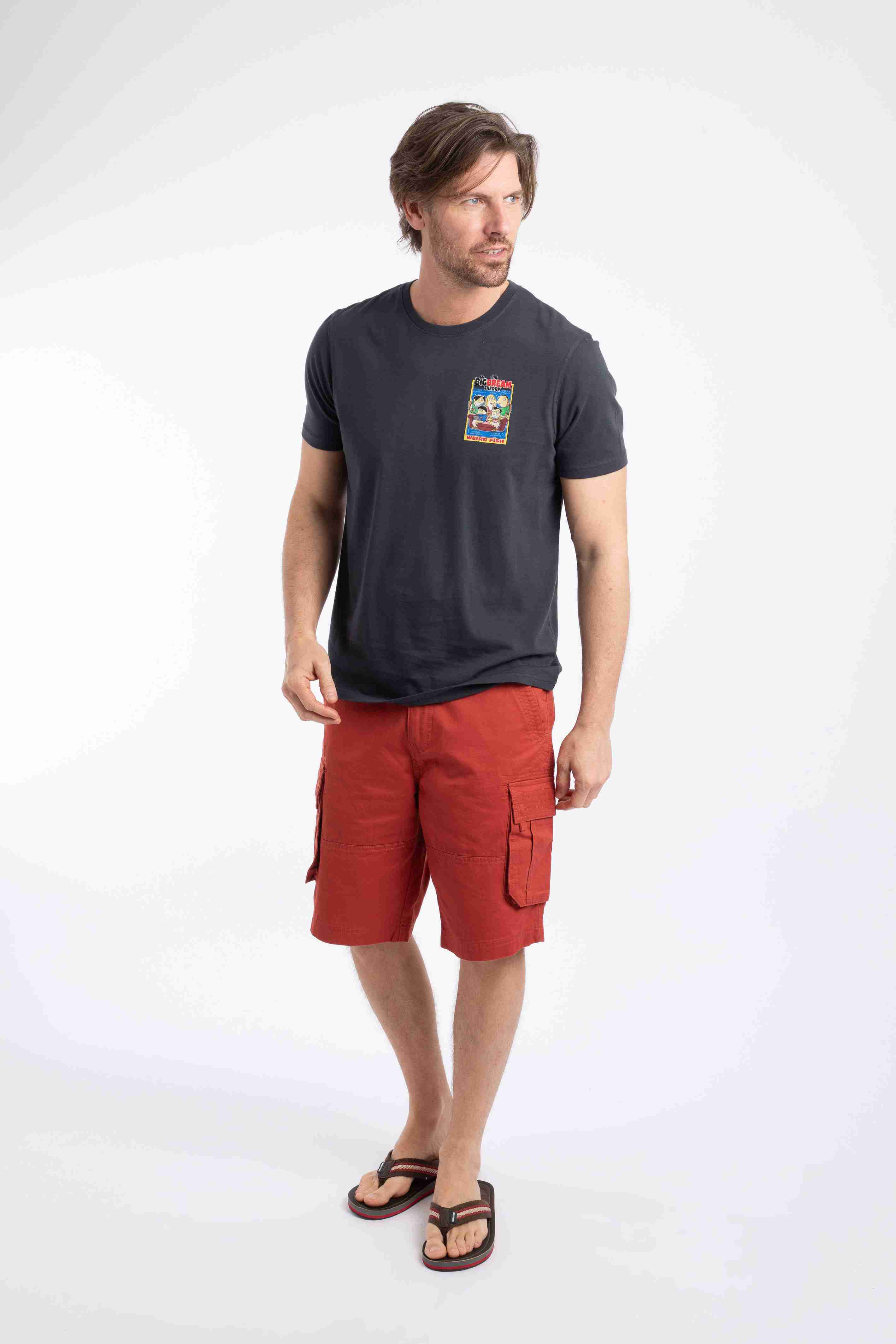Big Bream Theory Back Print Artist T-Shirt Navy