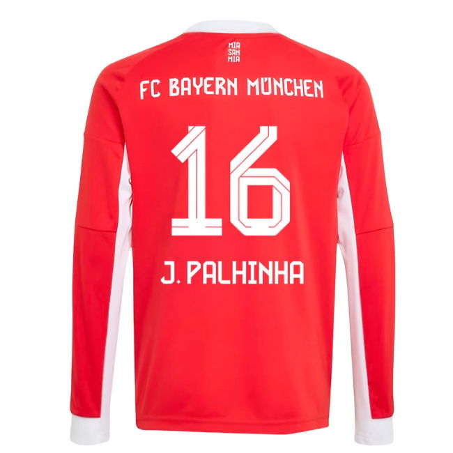 2025-2026 Home Shirt by Bayern Munich Long Sleeve (Kids